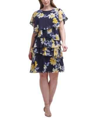 Jessica Howard Plus Size Printed Tiered ...